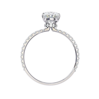 Mira Oval Pavé Solitaire - oval pavé engagement ring - in 9ct rose gold - Lucano