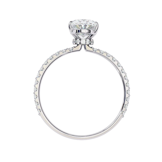 Mira Oval Pavé Solitaire - oval pavé engagement ring - in 9ct rose gold - Lucano