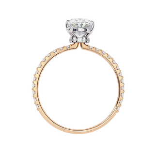 Mira Oval Pavé Solitaire - oval pavé engagement ring, handcrafted in Byron Bay, Australia by Lucano