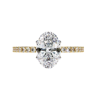 Mira Oval Pavé Solitaire - oval pavé engagement ring - detail close-up - Lucano