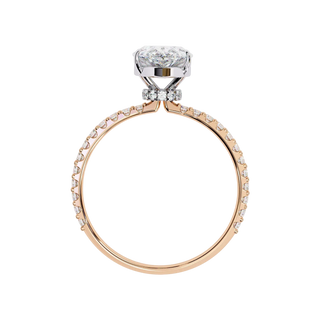 Mira Pear Pavé Solitaire - twin pear engagement ring - in 18ct white gold - Lucano