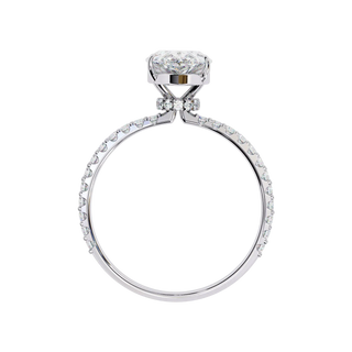Mira Pear Pavé Solitaire - twin pear engagement ring - in 9ct rose gold - Lucano