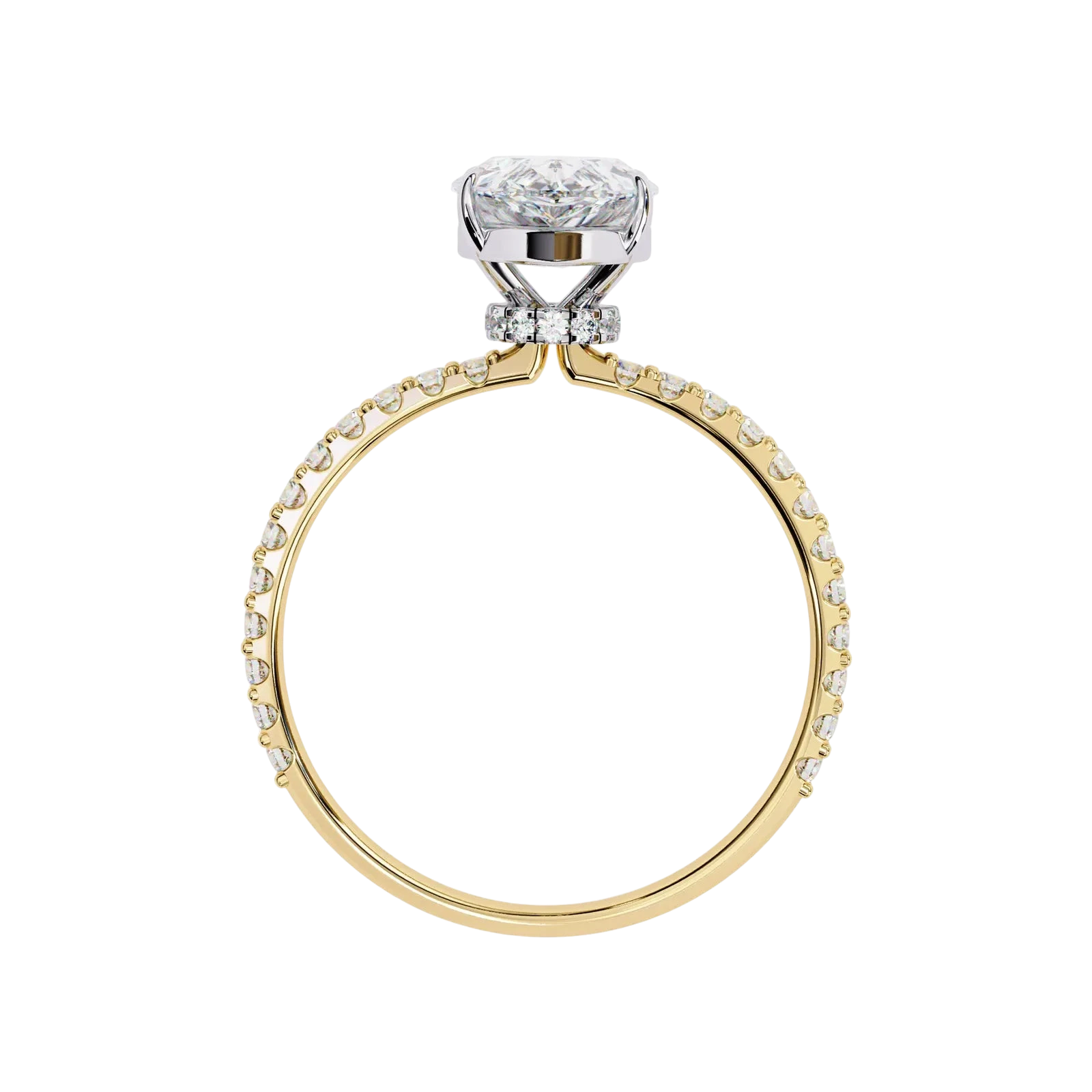 Mira Pear Pavé Solitaire - pear engagement ring, handcrafted in Byron Bay Hinterland, Australia by Lucano