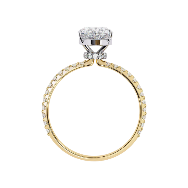 Mira Pear Pavé Solitaire - pear engagement ring, handcrafted in Byron Bay Hinterland, Australia by Lucano