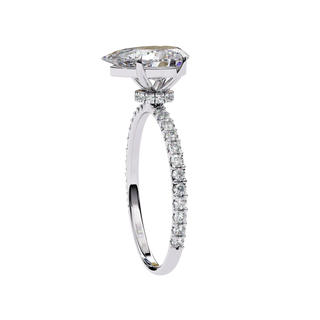 Mira Pear Pavé Solitaire - pear engagement ring - in 18ct yellow gold - Lucano