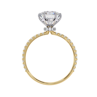 Mira Round Pavé Solitaire - round brilliant pavé engagement ring - in 9ct white gold - Lucano
