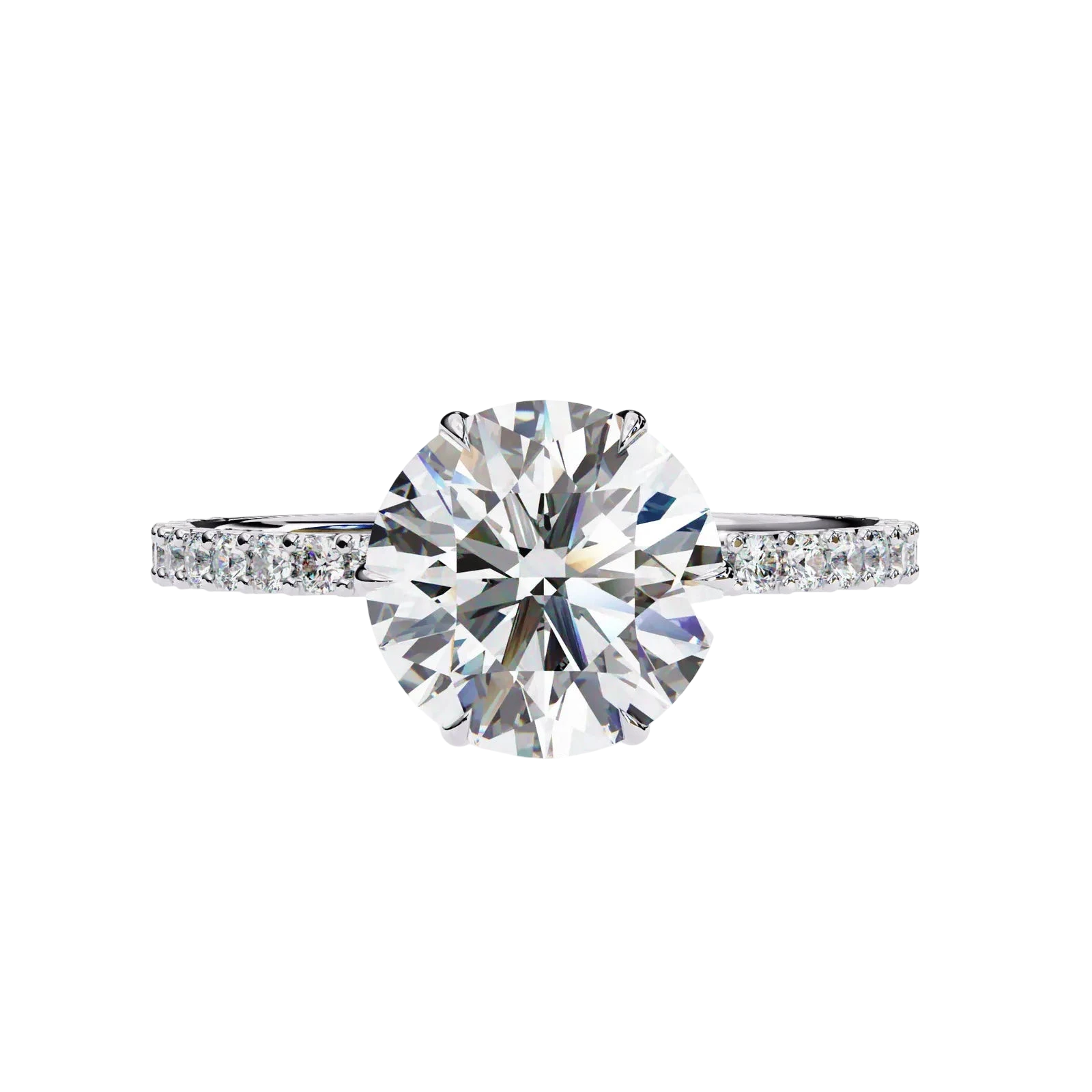 Mira Round Pavé Solitaire - round brilliant pavé engagement ring, handcrafted in Byron Bay Hinterland, Australia by Lucano