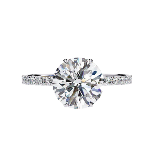 Mira Round Pavé Solitaire - round brilliant pavé engagement ring, handcrafted in Byron Bay Hinterland, Australia by Lucano