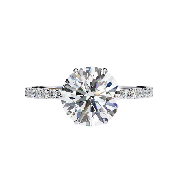 Mira Round Pavé Solitaire - round brilliant pavé engagement ring, handcrafted in Byron Bay Hinterland, Australia by Lucano