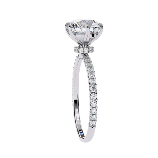 Mira Round Pavé Solitaire - round brilliant pavé engagement ring - in 9ct yellow gold - Lucano