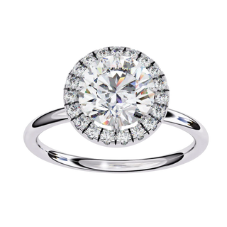 Halo Lumina Round Solitaire - round halo engagement ring - in 9ct white gold - Lucano