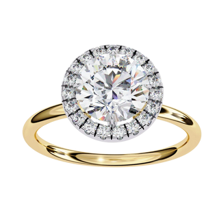 Halo Lumina Round Solitaire - round halo engagement ring - in 18ct white gold - Lucano