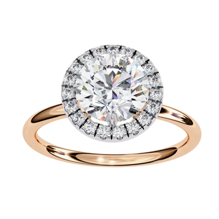 Halo Lumina Round Solitaire - round halo engagement ring - in 9ct rose gold - Lucano