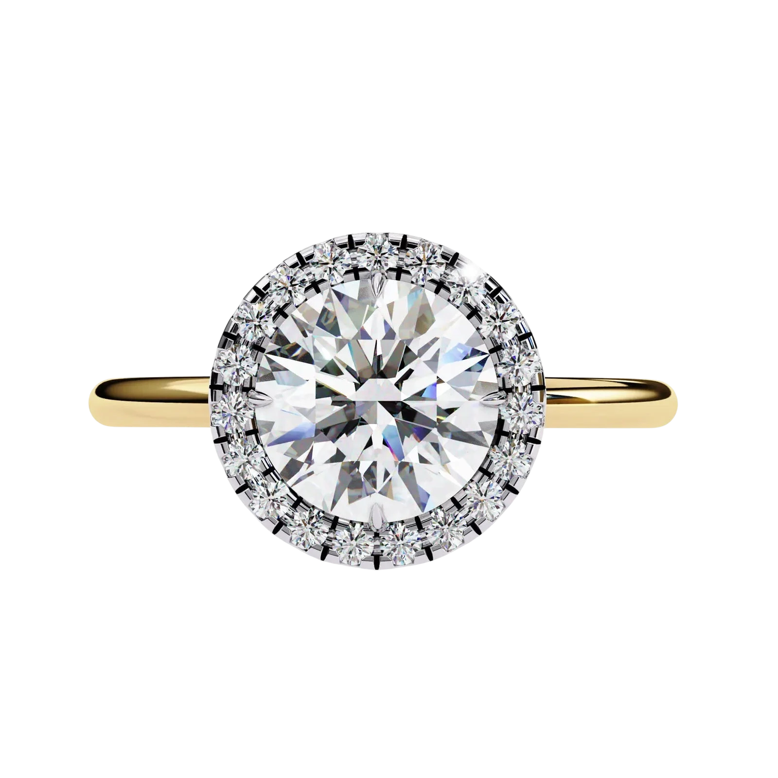 Halo Lumina Round Solitaire - round halo engagement ring, handcrafted in Byron Bay, Australia by Lucano