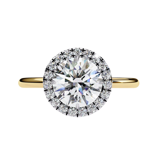 Halo Lumina Round Solitaire - round halo engagement ring, handcrafted in Byron Bay, Australia by Lucano