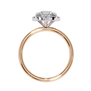 Halo Lumina Round Solitaire - round halo engagement ring - three-quarter view - Lucano