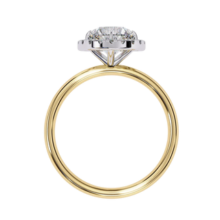 Halo Lumina Round Solitaire - round halo engagement ring - detail close-up - Lucano