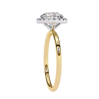 Halo Lumina Round Solitaire - round halo engagement ring - top view - Lucano