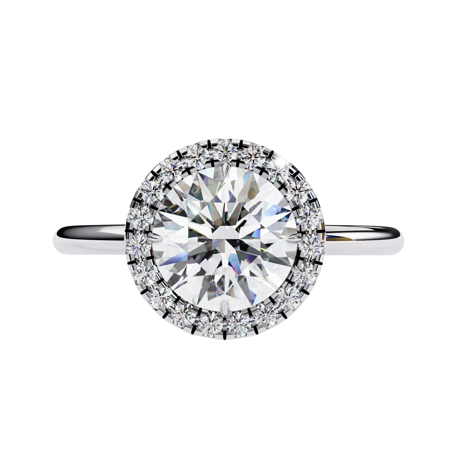 Halo Lumina Round Solitaire - round halo engagement ring - on hand - Lucano