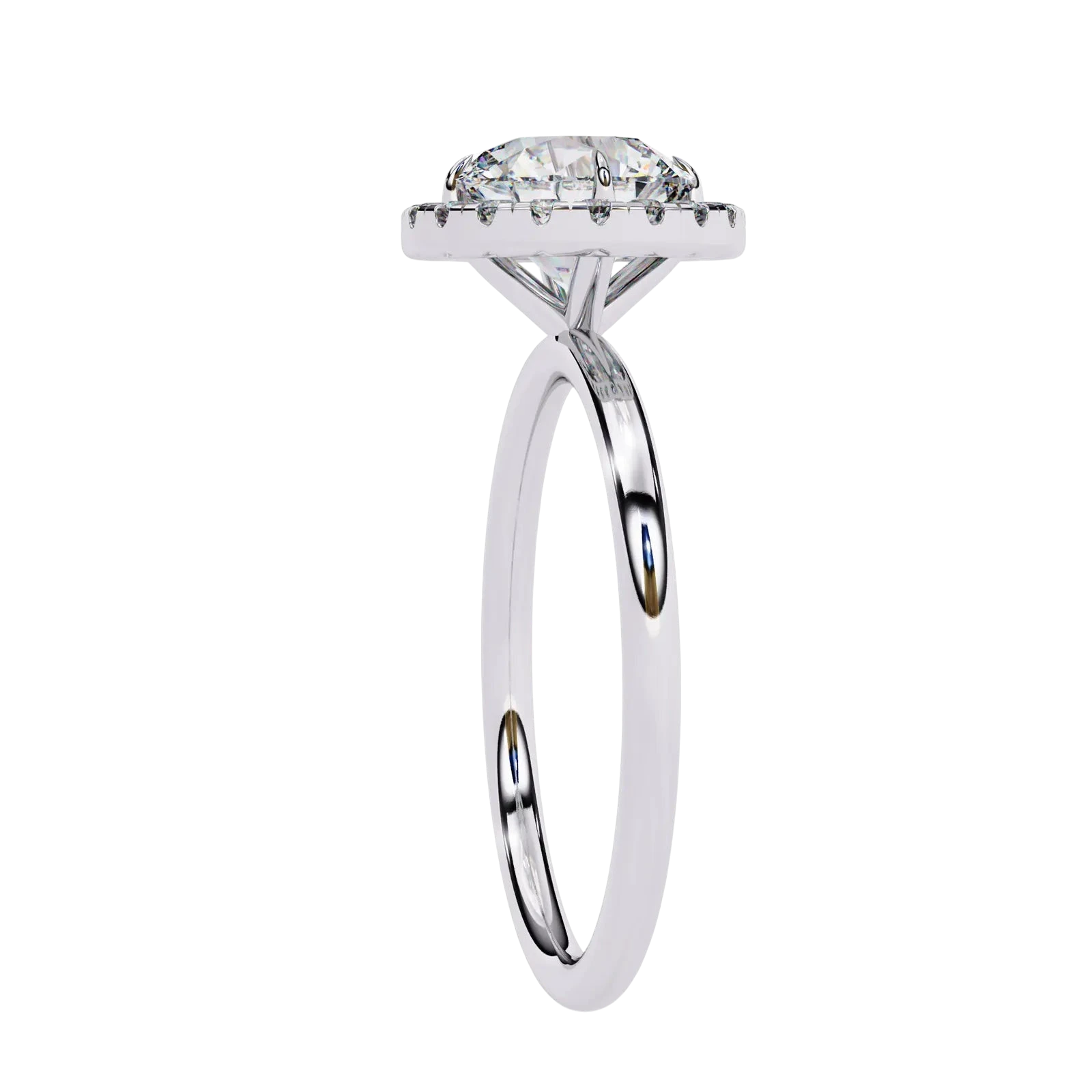 Halo Lumina Round Solitaire - round halo engagement ring - in 18ct yellow gold - Lucano