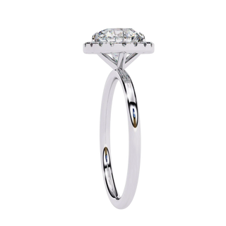 Halo Lumina Round Solitaire - round halo engagement ring - in 18ct yellow gold - Lucano