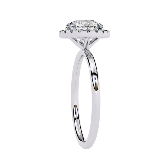 Halo Lumina Round Solitaire - round halo engagement ring - in 18ct yellow gold - Lucano