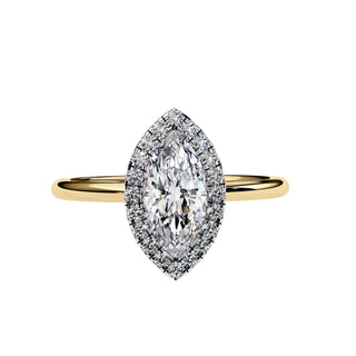 Halo Lumina Marquise Solitaire - marquise halo engagement ring, handcrafted in Byron Bay, Australia by Lucano