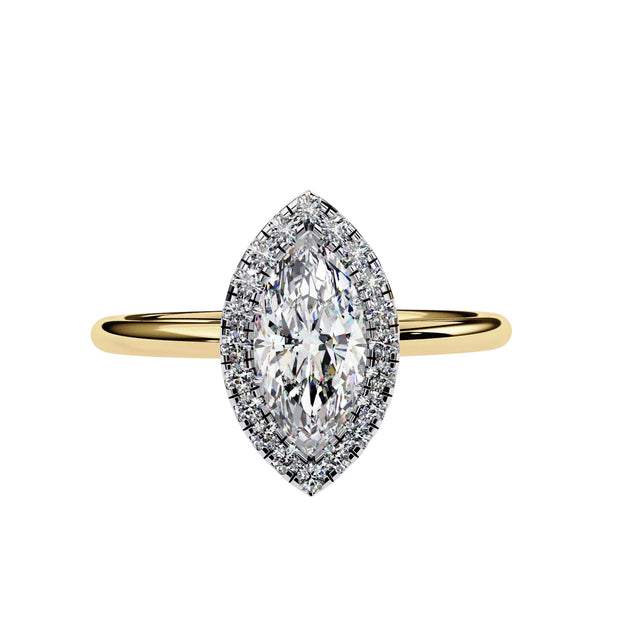 Halo Lumina Marquise Solitaire - marquise halo engagement ring, handcrafted in Byron Bay, Australia by Lucano