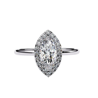 Halo Lumina Marquise Solitaire - marquise halo engagement ring - side profile - Lucano