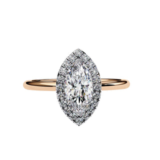 Halo Lumina Marquise Solitaire - marquise halo engagement ring - angled view - Lucano