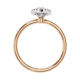 Halo Lumina Marquise Solitaire - marquise halo engagement ring - three-quarter view - Lucano