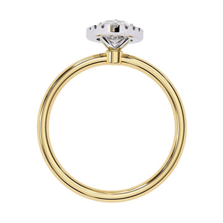 Halo Lumina Marquise Solitaire - marquise halo engagement ring - detail close-up - Lucano