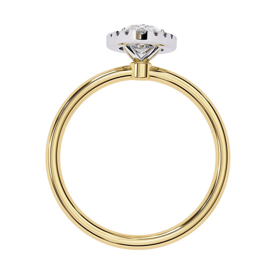 Halo Lumina Marquise Solitaire - marquise halo engagement ring - detail close-up - Lucano