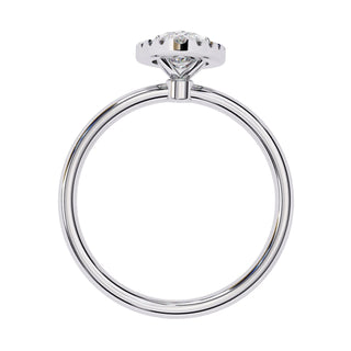 Halo Lumina Marquise Solitaire - marquise halo engagement ring - top view - Lucano