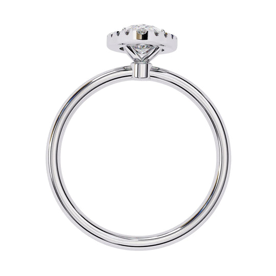 Halo Lumina Marquise Solitaire - marquise halo engagement ring - top view - Lucano