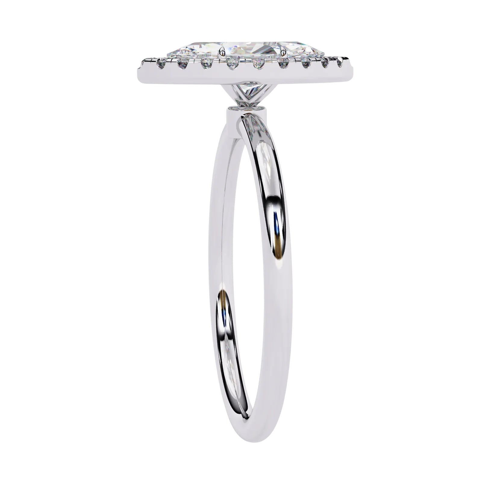 Halo Lumina Marquise Solitaire - marquise halo engagement ring - on hand - Lucano