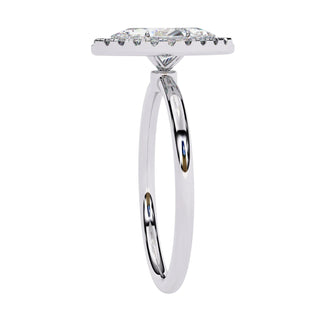 Halo Lumina Marquise Solitaire - marquise halo engagement ring - on hand - Lucano