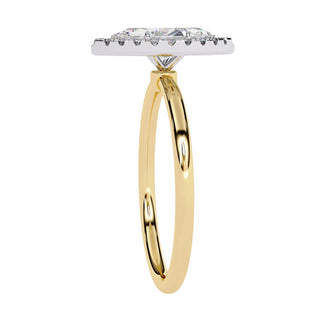 Halo Lumina Marquise Solitaire - marquise halo engagement ring - in 9ct yellow gold - Lucano