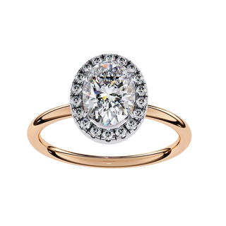 Halo Lumina Oval Solitaire - oval halo engagement ring - in 9ct white gold - Lucano