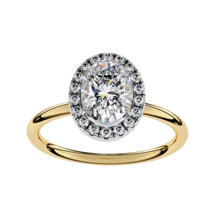 Halo Lumina Oval Solitaire - oval halo engagement ring - in 18ct white gold - Lucano