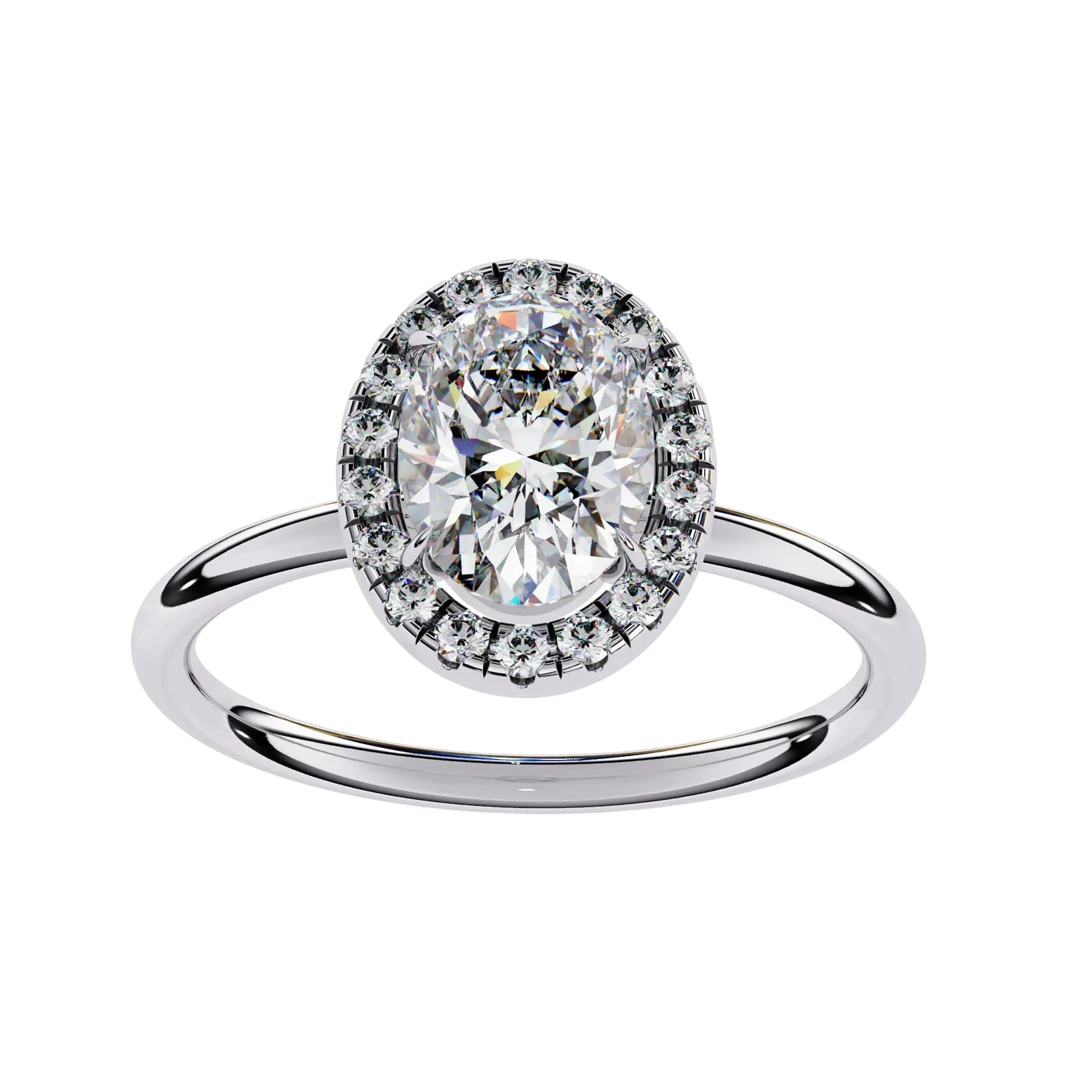 Halo Lumina Oval Solitaire - oval halo engagement ring - in 9ct rose gold - Lucano