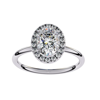 Halo Lumina Oval Solitaire - oval halo engagement ring - in 9ct rose gold - Lucano