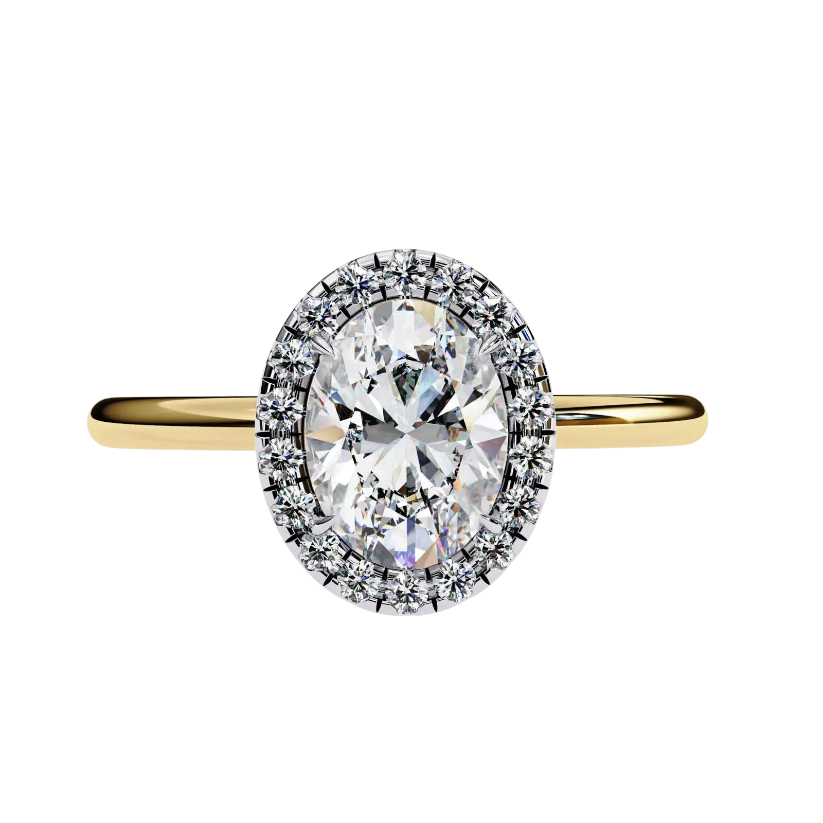 Halo Lumina Oval Solitaire - oval halo engagement ring, handcrafted in Byron Bay, Australia by Lucano