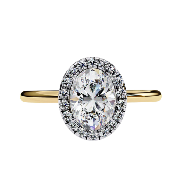 Halo Lumina Oval Solitaire - oval halo engagement ring, handcrafted in Byron Bay, Australia by Lucano