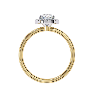 Halo Lumina Oval Solitaire - oval halo engagement ring - side profile - Lucano