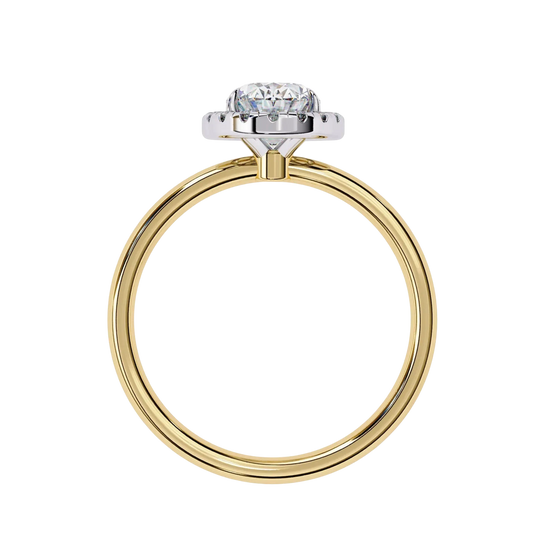 Halo Lumina Oval Solitaire - oval halo engagement ring - side profile - Lucano
