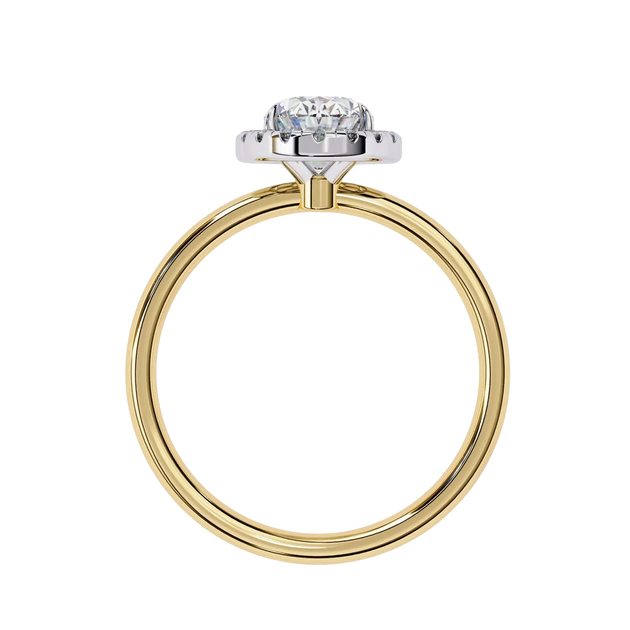 Halo Lumina Oval Solitaire - oval halo engagement ring - side profile - Lucano