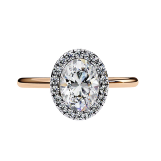 Halo Lumina Oval Solitaire - oval halo engagement ring - angled view - Lucano