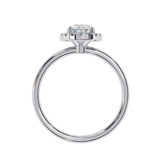 Halo Lumina Oval Solitaire - oval halo engagement ring - three-quarter view - Lucano