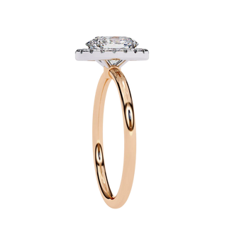 Halo Lumina Oval Solitaire - oval halo engagement ring - top view - Lucano